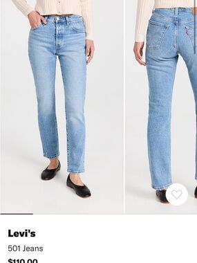 Levi's Straight Leg 501 Jeans in Light Blue Wash